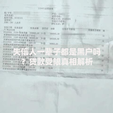 失信人一辈子都是黑户吗?贷款受限真相解析 失信人一辈子都是黑户吗?贷款受限真相解析