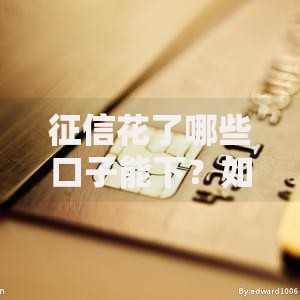 征信花了哪些口子能下?如何解决征信问题? 征信花了哪些口子能下?如何解决征信问题?