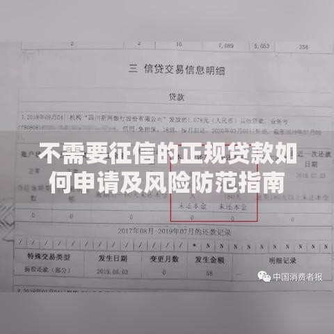 不需要征信的正规贷款如何申请及风险防范指南