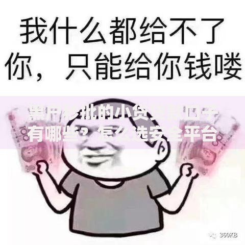 黑户秒批的小贷贷款口子有哪些？怎么选安全平台