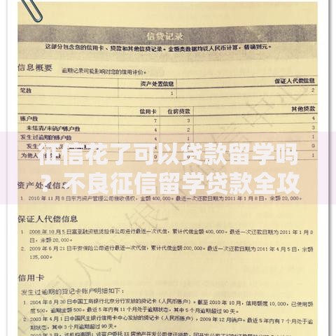 征信花了可以贷款留学吗？不良征信留学贷款全攻略