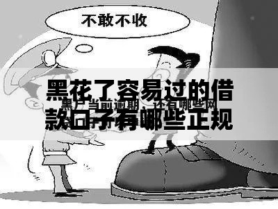 黑花了容易过的借款口子有哪些正规渠道？