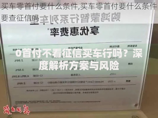 0首付不看征信买车行吗？深度解析方案与风险