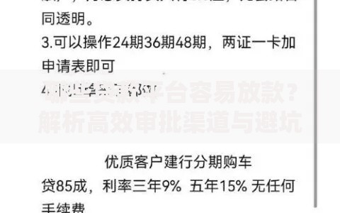 哪些贷款平台容易放款？解析高效审批渠道与避坑指南
