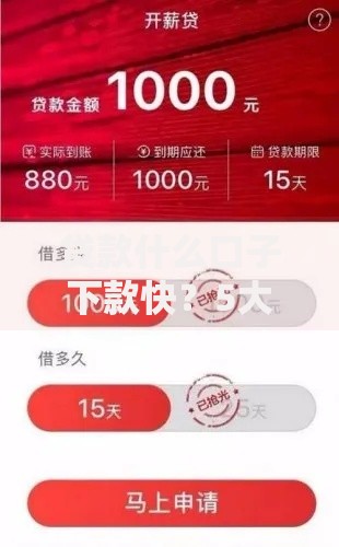 贷款什么口子下款快？5大快速到账平台解析