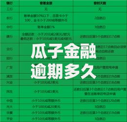 瓜子金融逾期多久会影响到个人征信记录？核心规则解析
