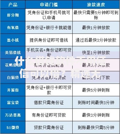 什么借钱软件不用征信可以借?精选无需征信借贷平台解析 什么借钱软件不用征信可以借?精选无需征信借贷平台解析