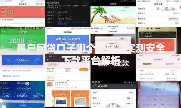 黑户网贷口子哪个最好？实测安全下款平台解析