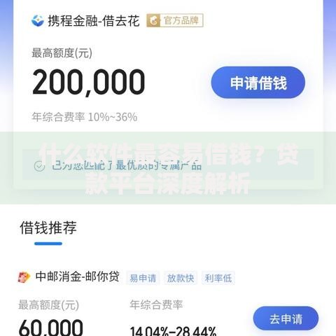 什么软件最容易借钱？贷款平台深度解析