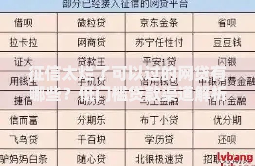 征信太烂了可以过的网贷有哪些？低门槛贷款渠道解析