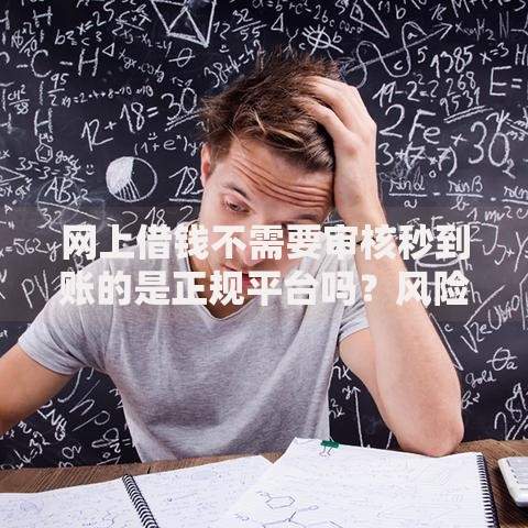 网上借钱不需要审核秒到账的是正规平台吗?风险与真相解析 网上借钱不需要审核秒到账的是正规平台吗?风险与真相解析