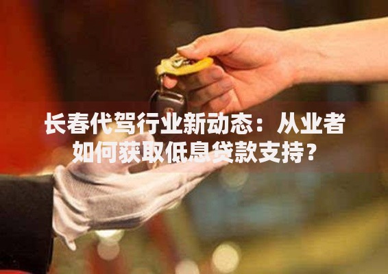 长春代驾行业新动态：从业者如何获取低息贷款支持？