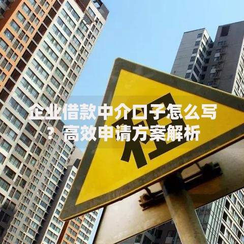 企业借款中介口子怎么写？高效申请方案解析