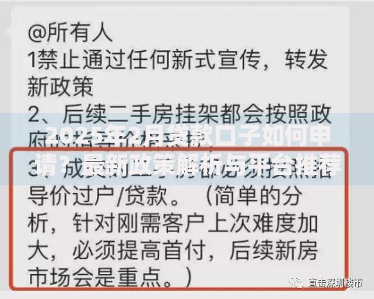 2025年2月贷款口子如何申请？最新政策解析与平台推荐