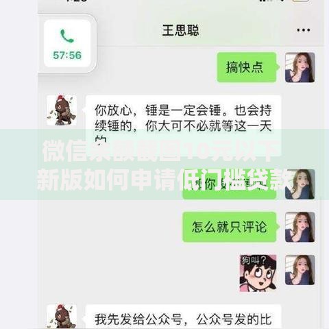 微信余额截图10元以下 新版如何申请低门槛贷款？