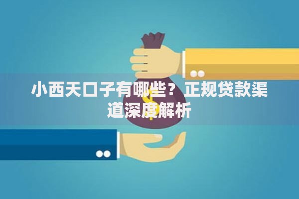 小西天口子有哪些？正规贷款渠道深度解析
