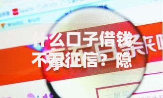 什么口子借钱不看征信?隐藏风险与选择策略 什么口子借钱不看征信?隐藏风险与选择策略