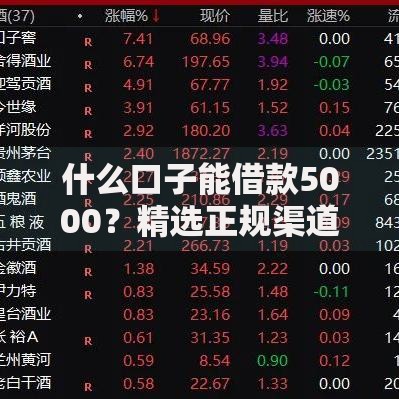 什么口子能借款5000？精选正规渠道与申请攻略