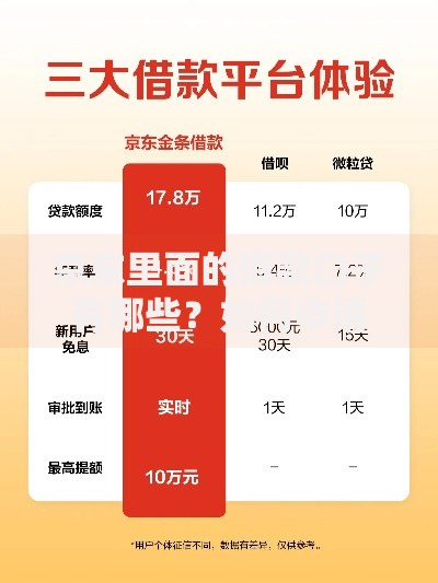 京东里面的借款口子有哪些？如何申请？利息高吗？