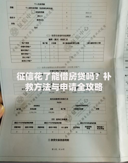 征信花了能借房贷吗？补救方法与申请全攻略
