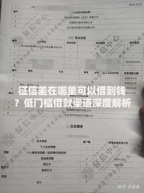 征信差在哪里可以借到钱？低门槛借款渠道深度解析