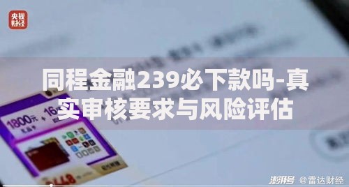 同程金融239必下款吗-真实审核要求与风险评估