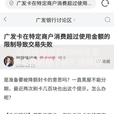 怎样快速借到5000元急用之前逾期了呢？逾期后借款攻略