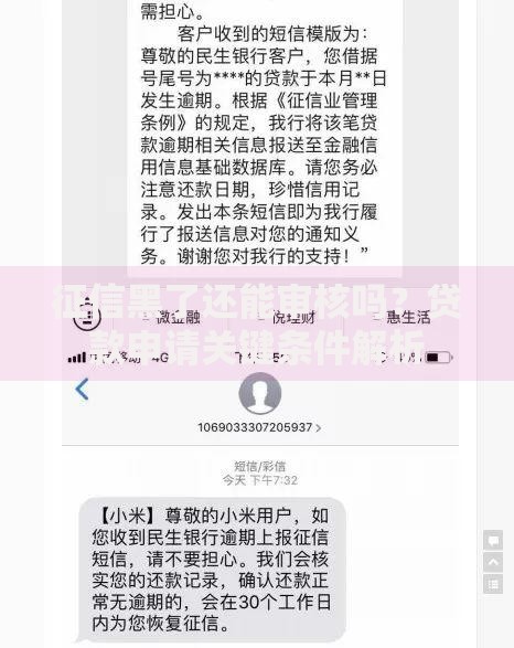 征信黑了还能审核吗?贷款申请关键条件解析 征信黑了还能审核吗?贷款申请关键条件解析