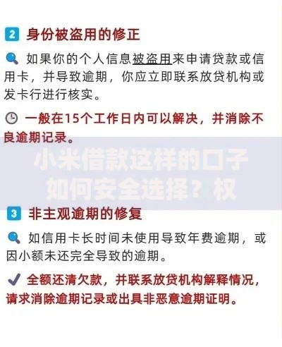 小米借款这样的口子如何安全选择？权威指南
