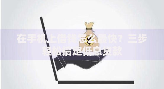 在手机上借钱怎么最快？三步轻松搞定低息贷款
