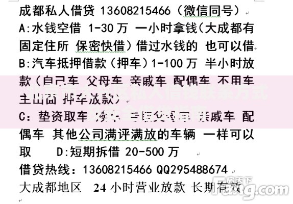 北京市大兴区私人借钱联系方式及安全借贷指南
