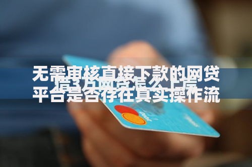 无需审核直接下款的网贷平台是否存在真实操作流程