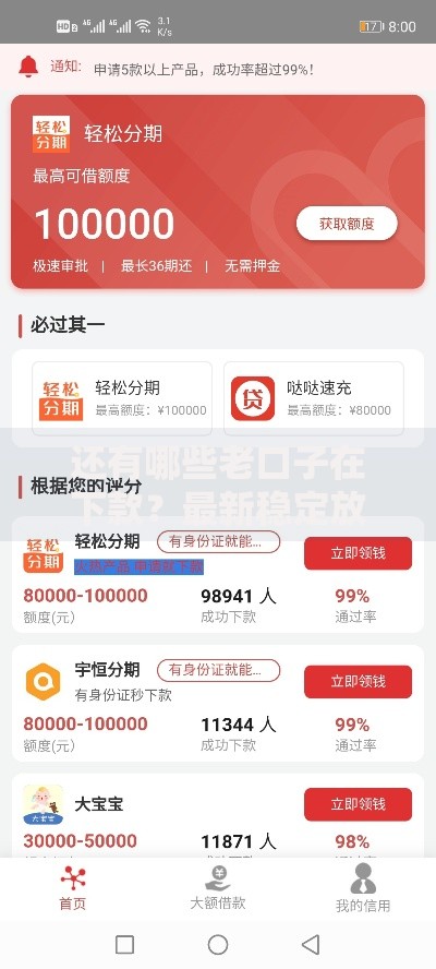 还有哪些老口子在下款？最新稳定放款平台解析