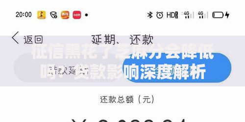 征信黑花了芝麻分会降低吗？贷款影响深度解析