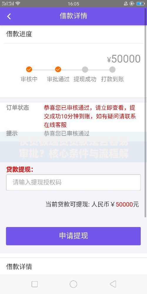 快贷极速贷贷款是否容易审批？核心条件与流程解析