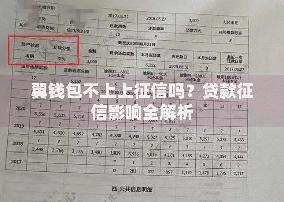 翼钱包不上上征信吗？贷款征信影响全解析