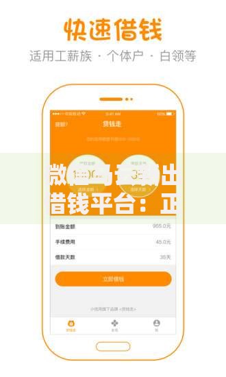 微信马云新出借钱平台：正规低息借贷服务解析