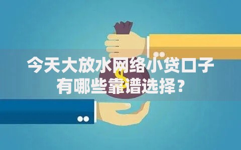 今天大放水网络小贷口子有哪些靠谱选择？