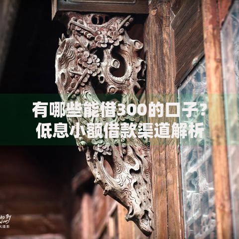 有哪些能借300的口子?低息小额借款渠道解析 有哪些能借300的口子?低息小额借款渠道解析
