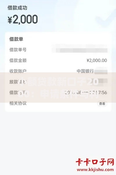小额贷款新口子2000：申请条件与利息详解