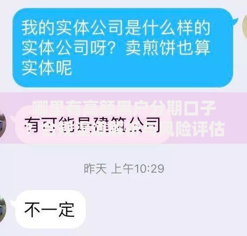 哪里有高额黑户分期口子？合规渠道解析与风险评估