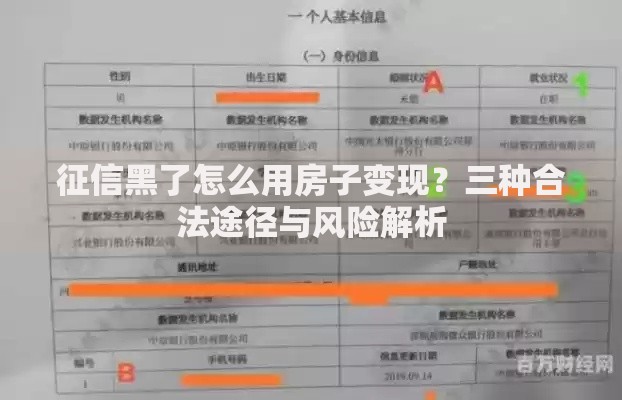 征信黑了怎么用房子变现？三种合法途径与风险解析