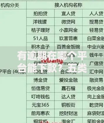 有逾期在哪个平台能下款？五类正规渠道深度解析