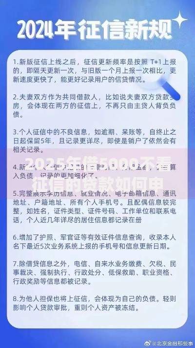2025年借5000不看征信的贷款如何申请？条件与风险解析
