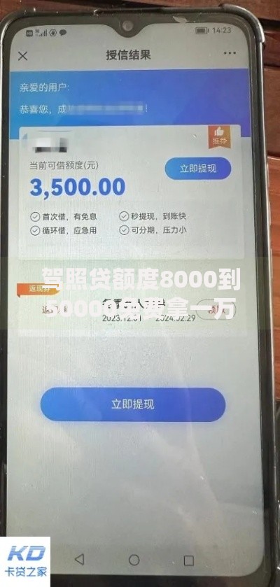 驾照贷额度8000到50000免费拿一万如何申请？