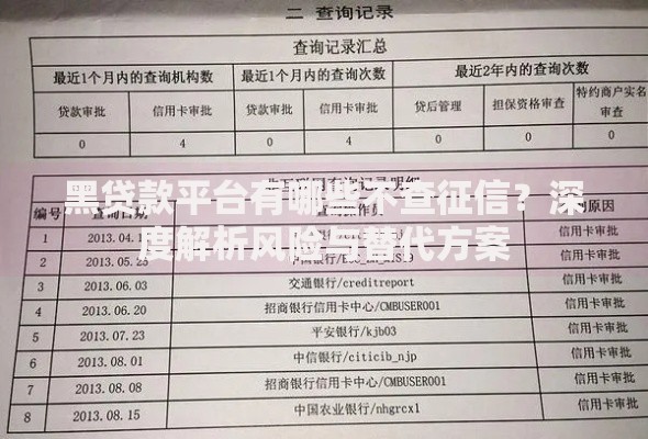 黑贷款平台有哪些不查征信？深度解析风险与替代方案