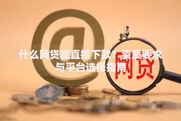 什么网贷能直接下款？资质要求与平台选择指南