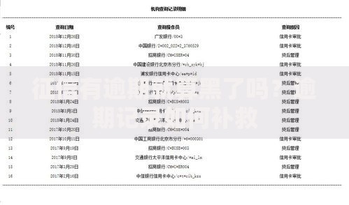 征信有逾期就算黑了吗？逾期记录如何补救