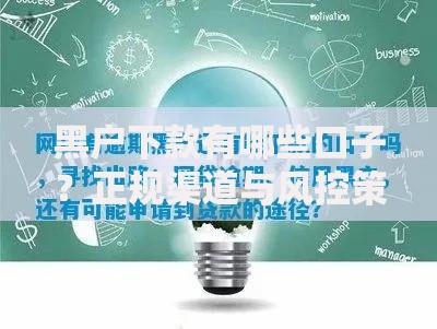 黑户下款有哪些口子?正规渠道与风控策略全解析 黑户下款有哪些口子?正规渠道与风控策略全解析