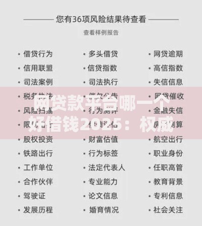 网贷款平台哪一个好借钱2025：权威评测与选择指南